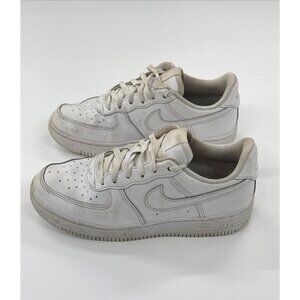 Nike Air Force 1 Shoes Youth Boys 3 Y White Leather Athletic Sneakers School Gym